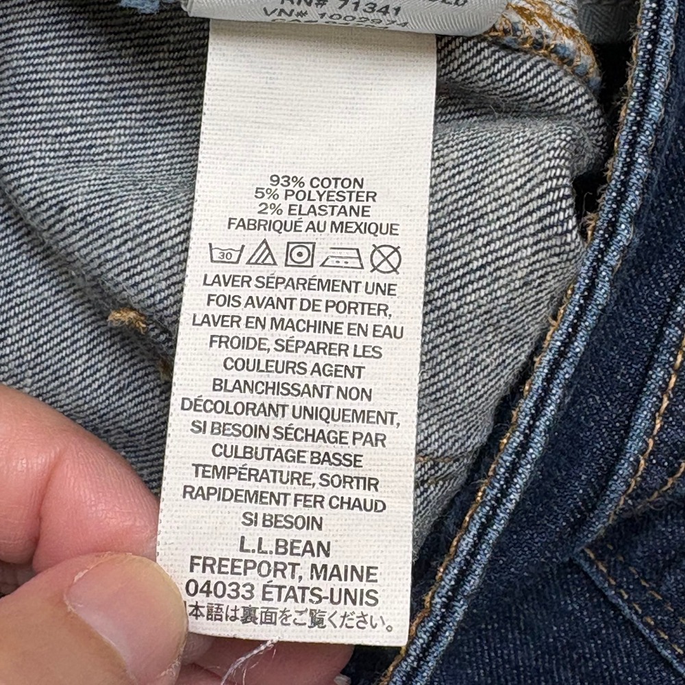 LL Bean Classic Fit Straight Leg Jeans Womens 16 MT Dark Wash Stretch 500301 - Picture 9 of 14